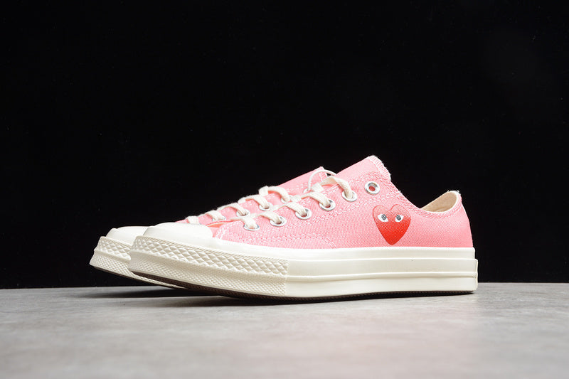 PLAY CDG X CHUCK TAYLOR 70S LOW TOP STRAWBERRY PINK/EGRET