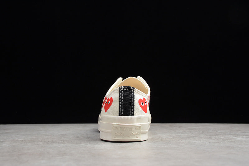 CHUCK TAYLOR ALL-STAR 70S X CDG LOW MULTI HEARTS WHITE/RED-EGRET