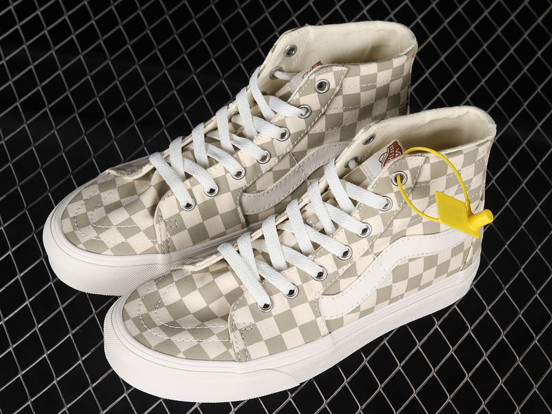 SKATE SK8-HIGH 38 DX CHECKERBOARD MILK TEA