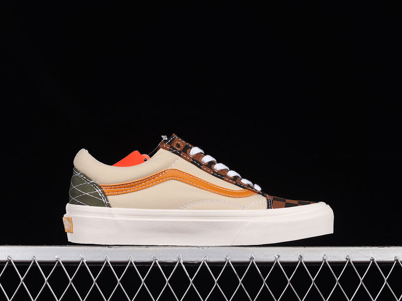 OLD SKOOL LOW-TOP CHECKERBOARD GREEN/BROWN/BLACK-OFF WHITE