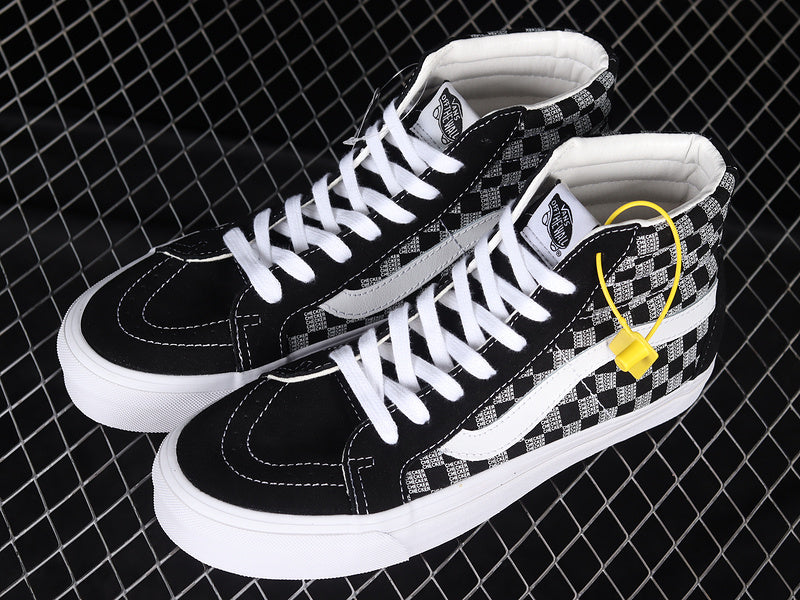 SK8-HIGH 38 DX CHECKERBOARD BLACK/WHITE/GREY