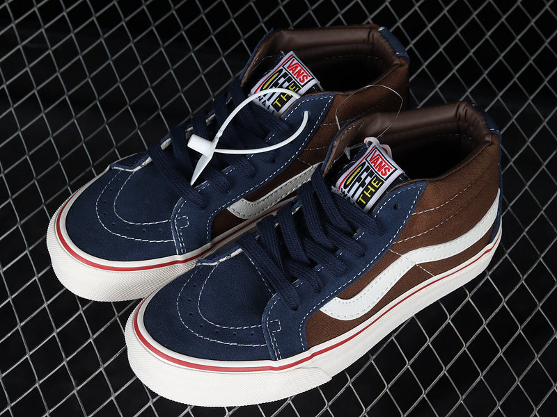 SK8-MID NAVY BLUE/DARK BROWN/WHITE-RED