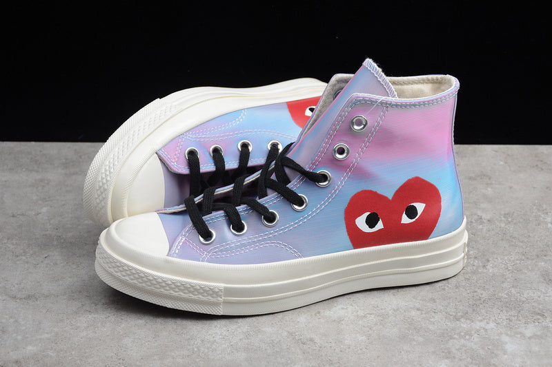 CHUCK TAYLOR ALL-STAR 70S HIGH PLAY CDG LIGHT BLUE/HIGH RISK RED