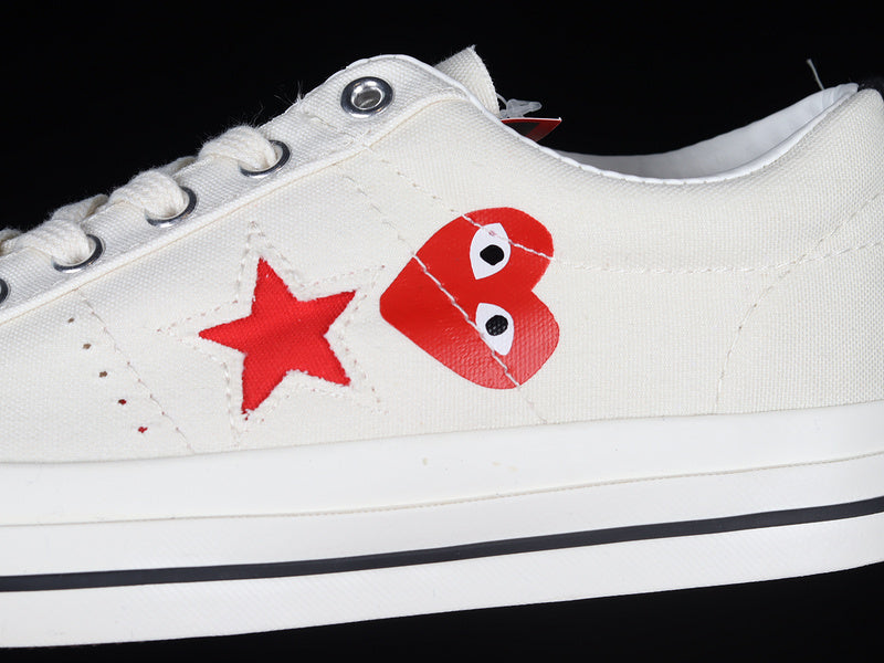 COMME DES GARÇONS PLAY X ONE STAR CLOUD DANCER/RED/WHITE