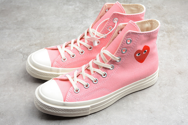 PLAY CDG X CHUCK TAYLOR 70 HIGH TOP STRAWBERRY PINK/EGRET