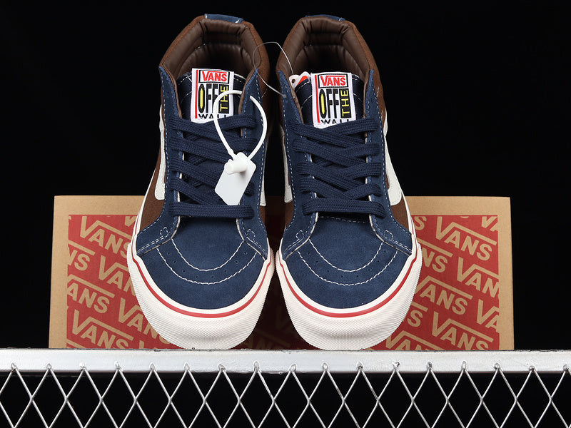 SK8-MID NAVY BLUE/DARK BROWN/WHITE-RED