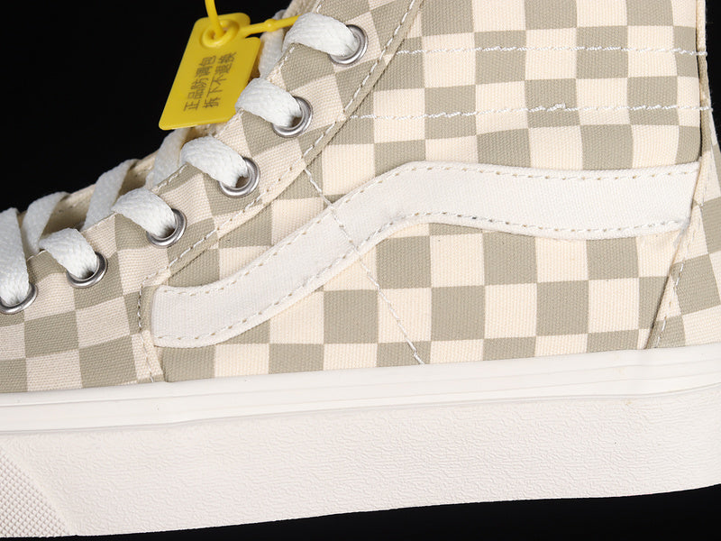 SKATE SK8-HIGH 38 DX CHECKERBOARD MILK TEA