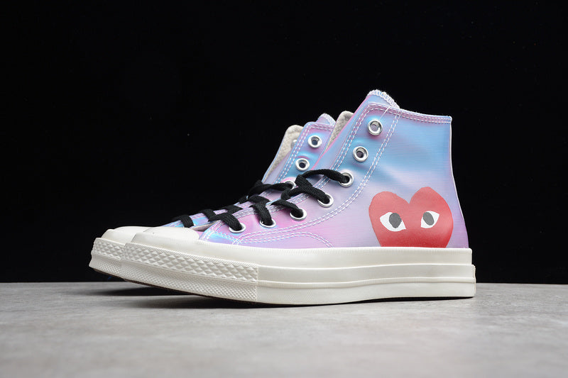 CHUCK TAYLOR ALL-STAR 70S HIGH PLAY CDG LIGHT BLUE/HIGH RISK RED