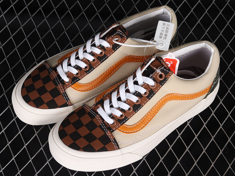 OLD SKOOL LOW-TOP CHECKERBOARD GREEN/BROWN/BLACK-OFF WHITE