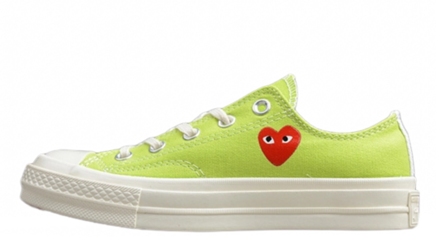 PLAY CDG X CHUCK TAYLOR 70S LOW TOP ACID LIME GREEN/EGRET