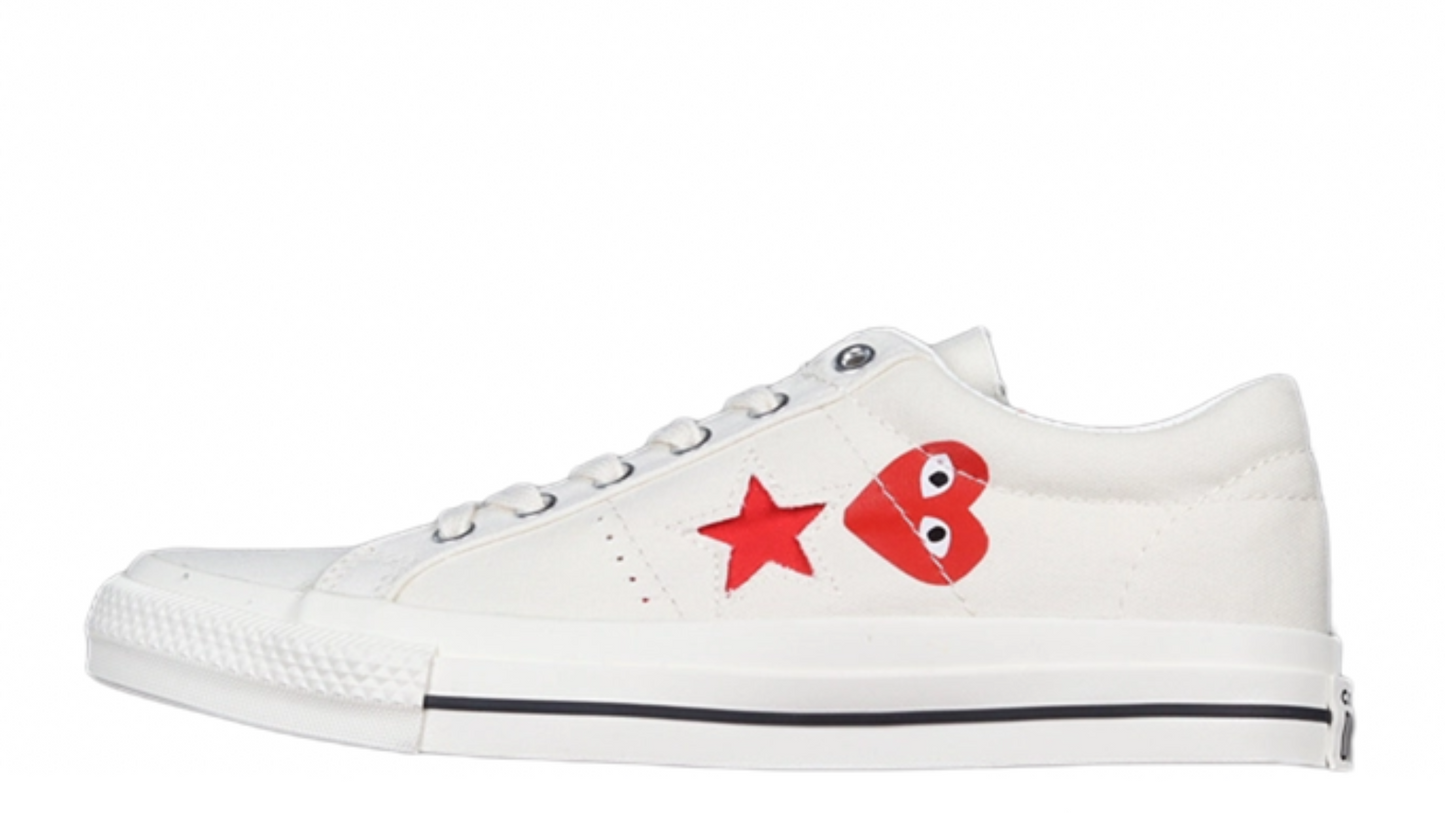 COMME DES GARÇONS PLAY X ONE STAR CLOUD DANCER/RED/WHITE