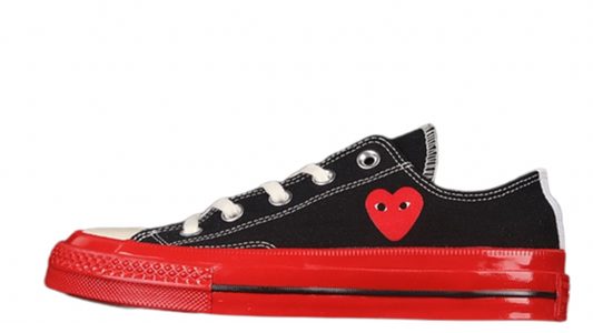 COMME DES GARÇONS PLAY X CHUCK 70 LOW BLACK/RED/EGRET