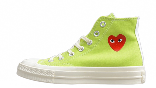 PLAY CDG X CHUCK TAYLOR 70 HIGH TOP FLUORESCENT GREEN/EGRET