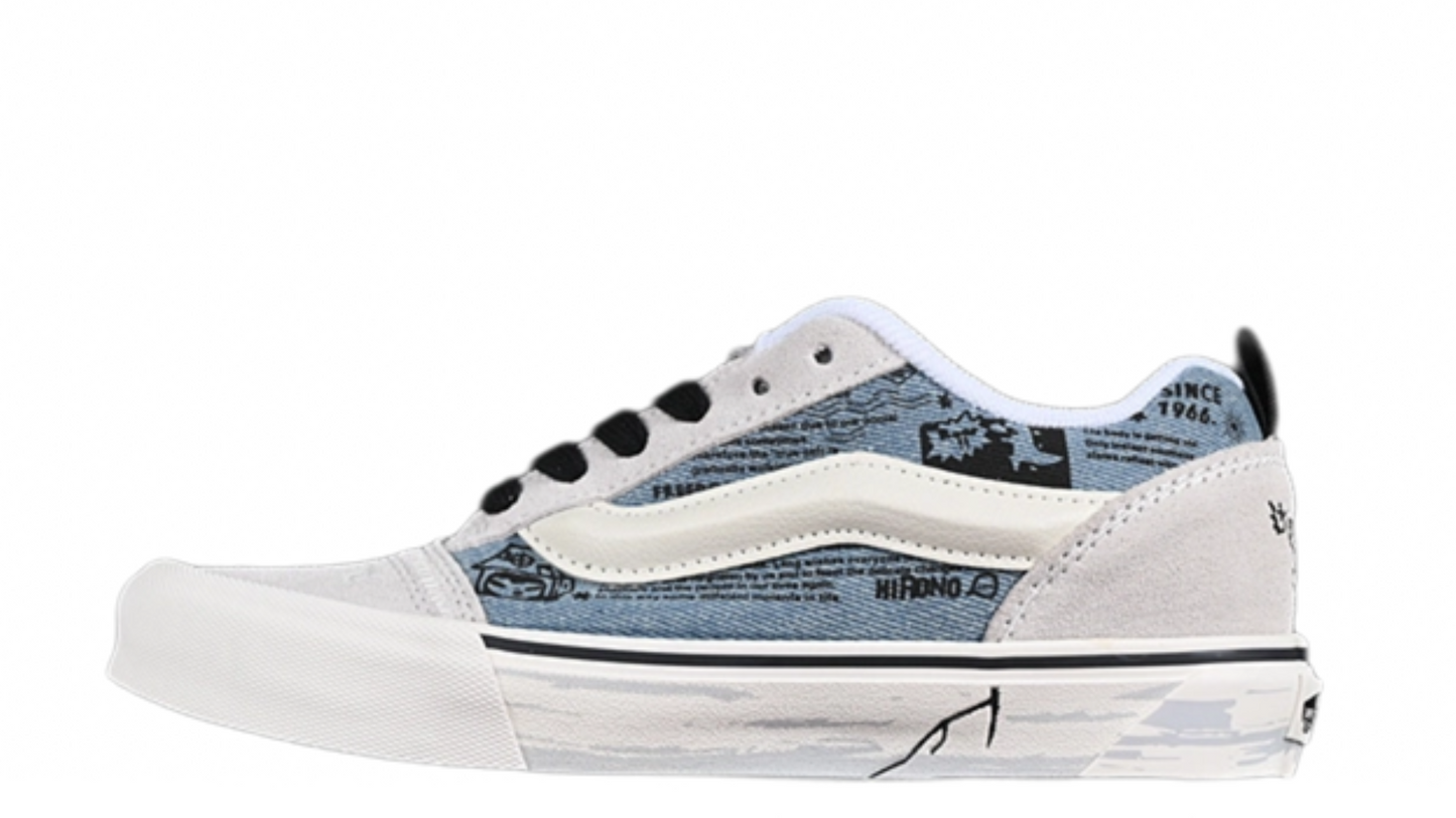 HIRONO X VANS KNU SKOOL WHITE/BLACK/BLUE