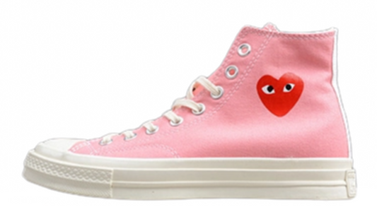 PLAY CDG X CHUCK TAYLOR 70 HIGH TOP STRAWBERRY PINK/EGRET