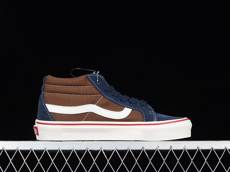 SK8-MID NAVY BLUE/DARK BROWN/WHITE-RED