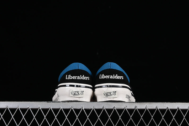 LIBERAIDERS X VANS SLIP-ON WHITE/BLACK/BLUE