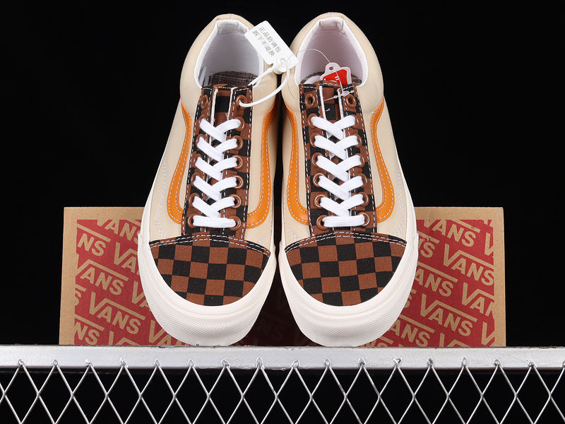 OLD SKOOL LOW-TOP CHECKERBOARD GREEN/BROWN/BLACK-OFF WHITE