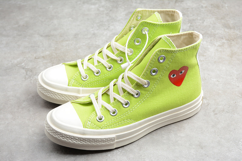 PLAY CDG X CHUCK TAYLOR 70 HIGH TOP FLUORESCENT GREEN/EGRET