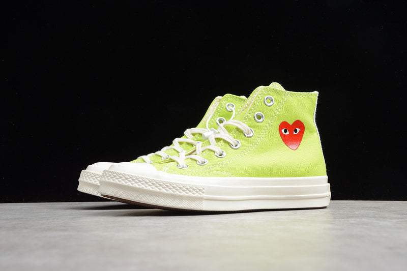 PLAY CDG X CHUCK TAYLOR 70 HIGH TOP FLUORESCENT GREEN/EGRET