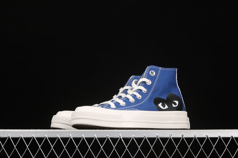 COMME DES GARÇONS PLAY X CHUCK TAYLOR ALL-STAR 70S HIGH BLUE QUARTZ/EGRET/BLACK